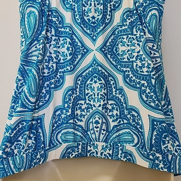 Beach House tankini top Blue Double Cross Back Strap Sz 10 - Picture 10 of 14